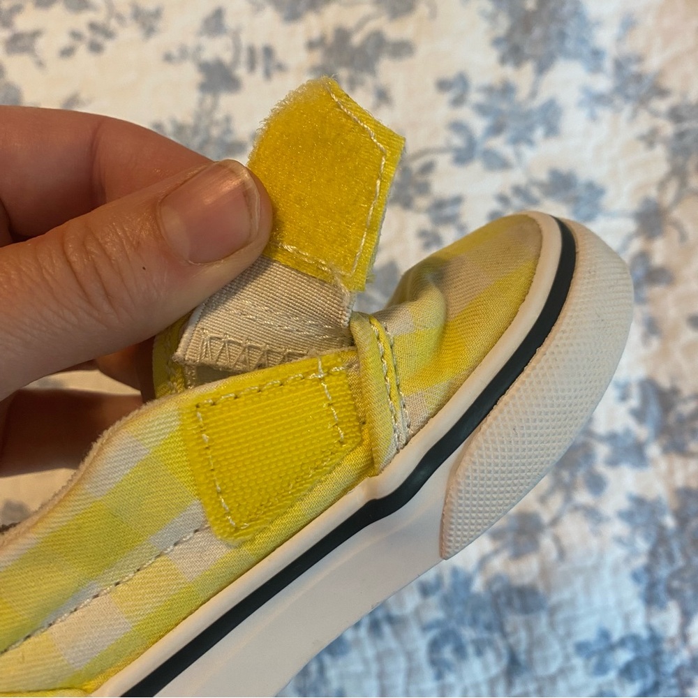 Vans Off the Wall Yellow and White Check Toddler Slip on Sneaker Size 5 - Picture 7 of 8